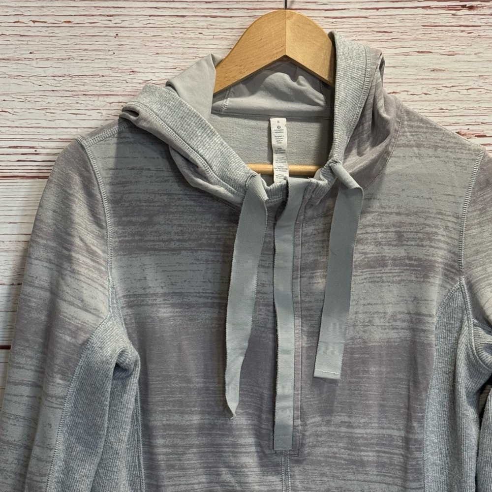 Lululemon Post Sweat Pullover Righteous Stripe Silver / Heathered Light Grey 8 - Picture 5 of 16